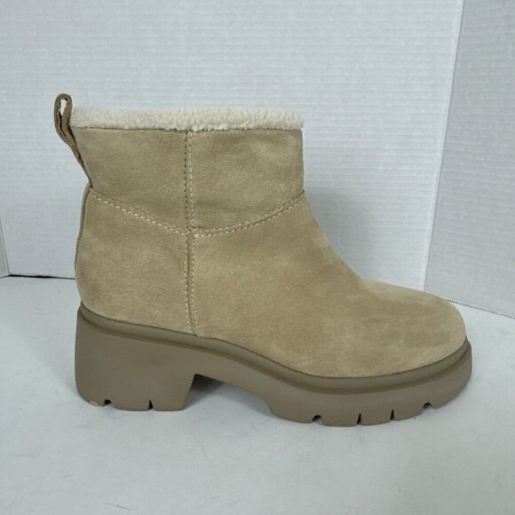 Steve Madden NWOB Hatcher Lug Sole Faux Shearling Boot Suede Upper 9M Tan - Picture 7 of 12